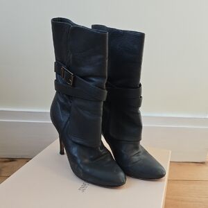 Jimmy Choo Black Leather Heeled Boots